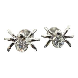 Sparkling Spider Post Stud Earrings 925 Sterling Silver Friction Backs